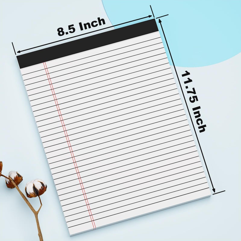 AILZFEI 12 Pack of Legal Pads 8.5 x 11 Wide Ruled Writing Pads 8.5"" x 11.75"" Notepad 30 Sheets per White Legal Pad Clear Print Note Pads 8x11 Pads of Paper - Image 2